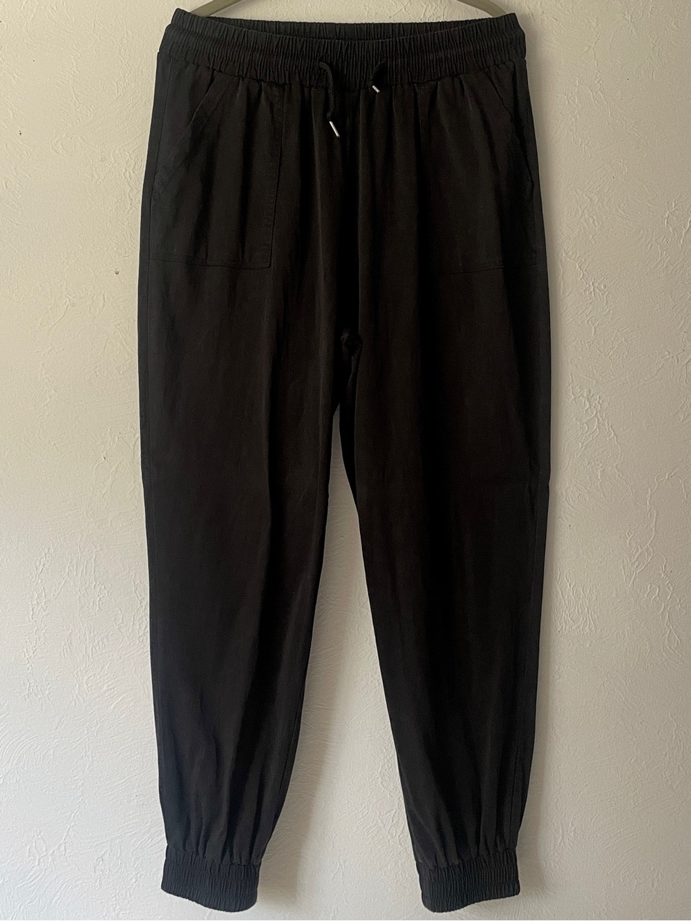 Black Faux Suede High Waisted Heavy Weight Joggers